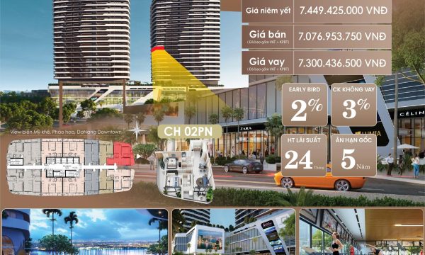 Căn hộ 2PN M1.12.06 – View biển Mỹ Khê, pháo hoa & trung tâm Đà Nẵng ✨