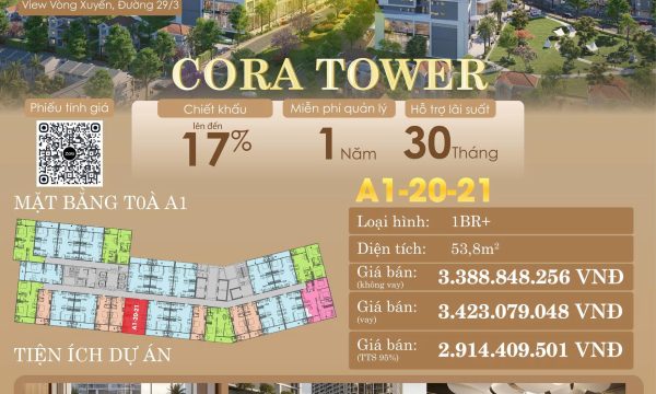 📈 Căn 1PN CORA Tower – Dòng Tiền Cho Thuê Ổn Định