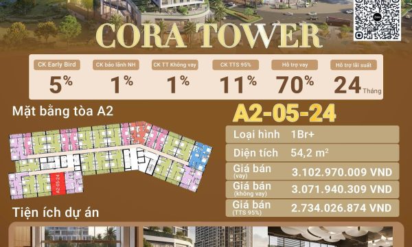 🌿 Sống Chuẩn Đô Thị Mới – Căn 1PN CORA TOWER